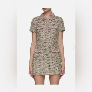 self portrait crystal embellished tweed dress US2